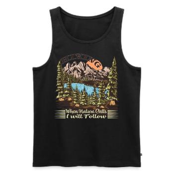 Hiking Wandern in der Natur - Männer Premium Bio Tank Top - Schwarz - Vorne - Michal (187cm)