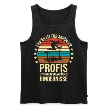 Obstacle course track and field athlete hurdler - Men's Premium Organic Tank Top - black - Front - AI Model Male 178 light (178cm)