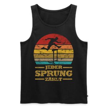 Obstacle course track and field athlete hurdler - Men's Premium Organic Tank Top - black - Front - AI Model Male 178 light (178cm)