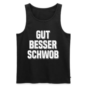 Swabian saying: Good, better, Schwob - Men's Premium Organic Tank Top - black - Front - AI Model Male 178 light (178cm)