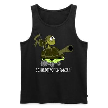 Schildkrötenpanzer - Männer Premium Bio Tank Top - Schwarz - Vorne - Michal (187cm)