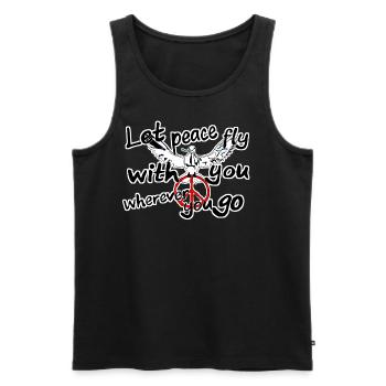 Let peace fly with you - Men's Premium Organic Tank Top - black - Front - Michal (187cm)