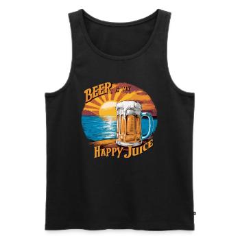 don´t worry Bier happy - Männer Premium Bio Tank Top - Schwarz - Vorne - Michal (187cm)