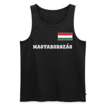 Hungary Jersey Look – MAGYARORSZÁG - Flag Flag - Men's Premium Organic Tank Top - black - Front - AI Model Male 178 light (178cm)