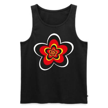 Deutschlandfarben Blume in schwarz, rot und gelb. - Männer Premium Bio Tank Top - Schwarz - Vorne - Michal (187cm)