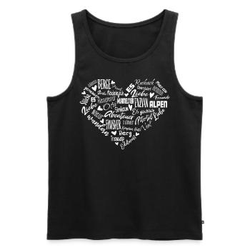 Alpenüberquerung E5 Herz Oberstdorf Meran - Männer Premium Bio Tank Top - Schwarz - Vorne - AI Model Male 178 light (178cm)