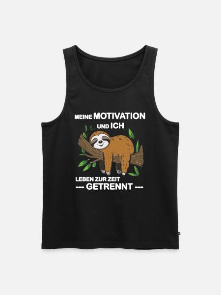Funny sloth, no desire - Men's Premium Organic Tank Top - black