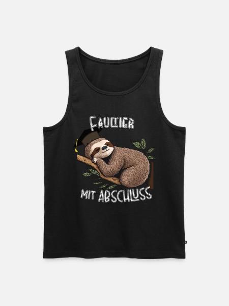 Sloth with graduation - Men's Premium Organic Tank Top - black