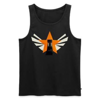 Chess rook - Men's Premium Organic Tank Top - black - Front - AI Model Male 178 light (178cm)