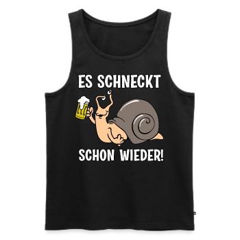 Es schneckt schon wieder - Männer Premium Bio Tank Top - Schwarz - Vorne - Michal (187cm)