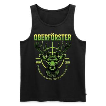OBERFÖRSTER - Männer Premium Bio Tank Top - Schwarz - Vorne - Michal (187cm)