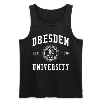 Dresden University Uni Hochschule Universität - Männer Premium Bio Tank Top - Schwarz - Vorne - Michal (187cm)