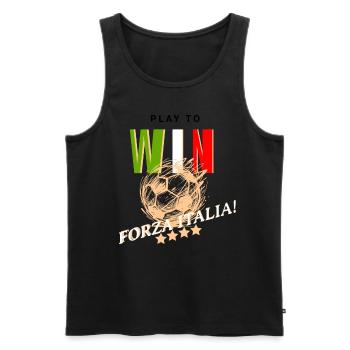 Jouer pour gagner maillot de football forza italia em wm cup - Débardeur bio Premium Homme - noir - Devant - AI Model Male 178 light (178cm)