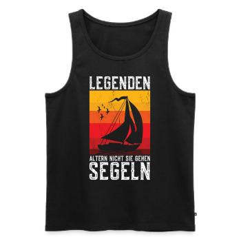 Legends Don't Age They Go Sailing Funny - Men's Premium Organic Tank Top - black - Front - AI Model Male 178 light (178cm)