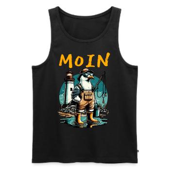 MOIN - Männer Premium Bio Tank Top - Schwarz - Vorne - AI Model Male 178 light (178cm)