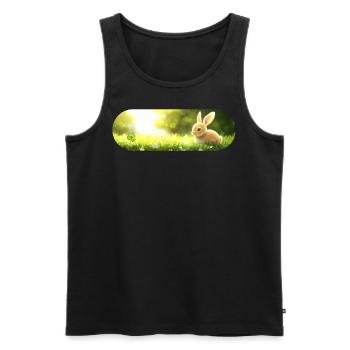 Lapin chanceux - Débardeur bio Premium Homme - noir - Devant - AI Model Male 178 light (178cm)