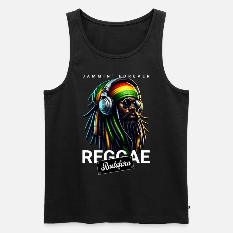 Reggae Rastafara Jammin` Forever - Männer Premium Bio Tank Top - Schwarz
