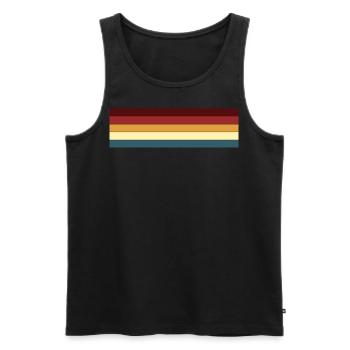 Retro stripe design in vintage colors - Men's Premium Organic Tank Top - black - Front - AI Model Male 178 light (178cm)
