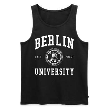Berlin University Universität Hochschule Uni - Männer Premium Bio Tank Top - Schwarz - Vorne - Michal (187cm)