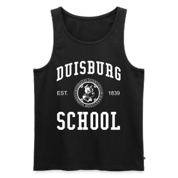 Duisburg School Universität Hochschule University - Männer Premium Bio Tank Top - Schwarz - Vorne - Michal (187cm)