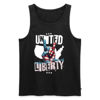 USA - VEREINT UNTER DER FLAGGE DER FREIHEIT - Männer Premium Bio Tank Top - Schwarz - Vorne - AI Model Male 178 light (178cm)