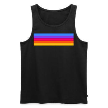 Retro stripe design in vintage colors - Men's Premium Organic Tank Top - black - Front - AI Model Male 178 light (178cm)