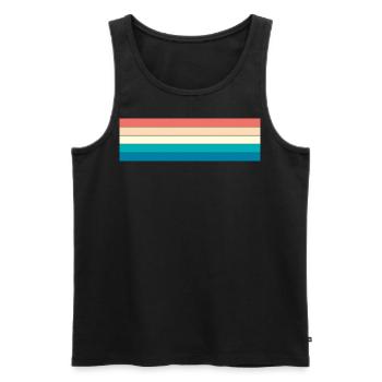Retro stripe design in vintage colors - Men's Premium Organic Tank Top - black - Front - AI Model Male 178 light (178cm)
