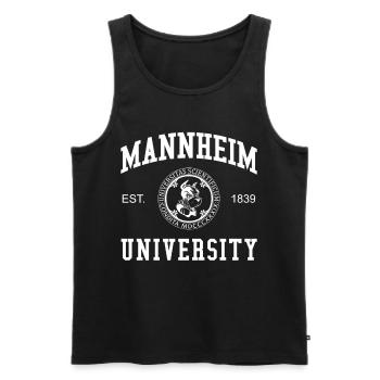Mannheim University Universität Hochschule Uni - Men's Premium Organic Tank Top - black - Front - Michal (187cm)