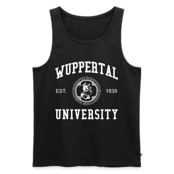 Wuppertal University University University of Applied Sciences - Men's Premium Organic Tank Top - black - Front - AI Model Male 178 light (178cm)