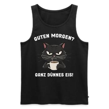 Guten morgen? ganz dünnes Eis! - Männer Premium Bio Tank Top - Schwarz - Vorne - Michal (187cm)