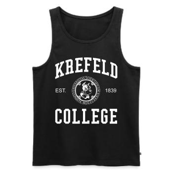 Krefeld College University University of Applied Sciences - Men's Premium Organic Tank Top - black - Front - AI Model Male 178 light (178cm)