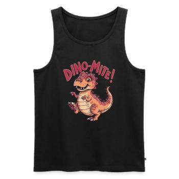 Dino avec un design drôle pour enfants - Débardeur bio Premium Homme - noir - Devant - Michal (187cm)