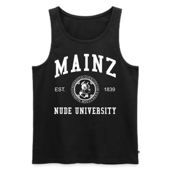 Mainz Nude University Universität Hochschule Uni - Men's Premium Organic Tank Top - black - Front - Michal (187cm)