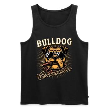 Bulldog Connection, Bulldogge, Hundemotiv - Männer Premium Bio Tank Top - Schwarz - Vorne - AI Model Male 178 light (178cm)