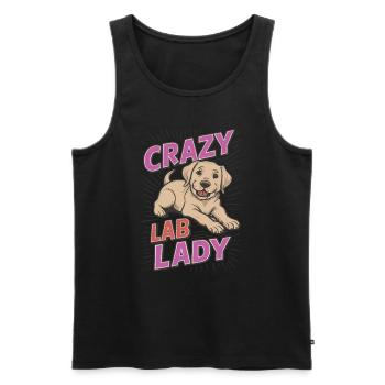 Crazy Lab Lady - Men's Premium Organic Tank Top - black - Front - Michal (187cm)