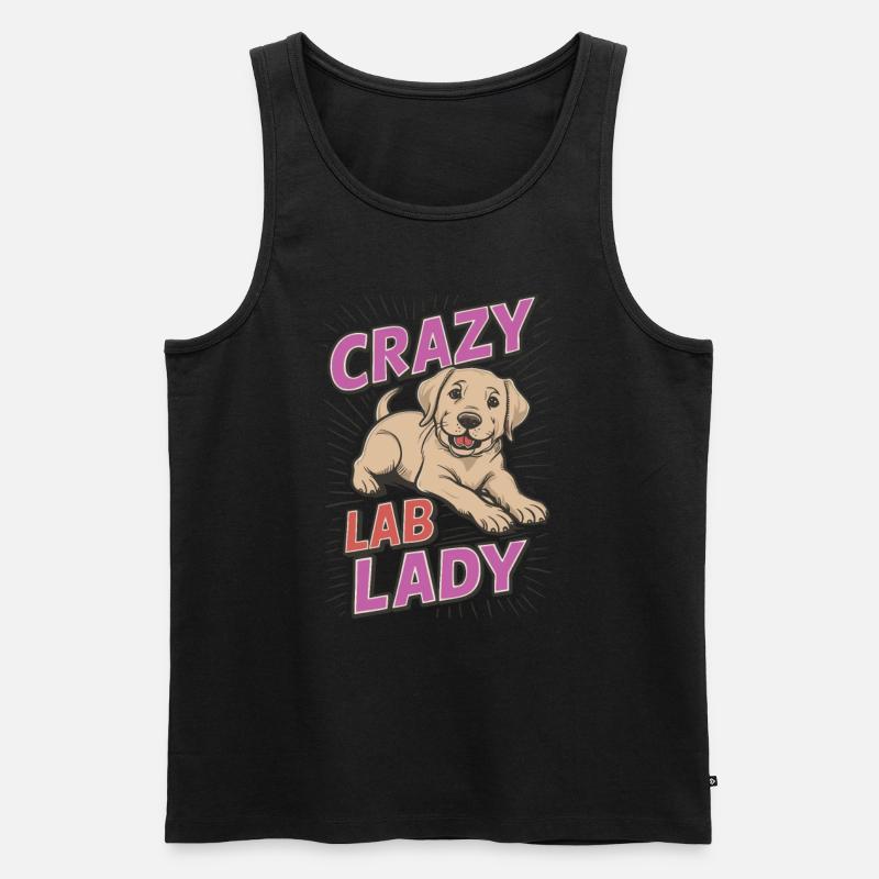 Crazy Lab Lady - Männer Premium Bio Tank Top - Schwarz