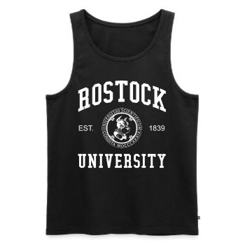 Rostock University Universität Hochschule Uni - Männer Premium Bio Tank Top - Schwarz - Vorne - Michal (187cm)
