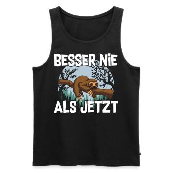 Besser nie als jetzt - Männer Premium Bio Tank Top - Schwarz - Vorne - Michal (187cm)