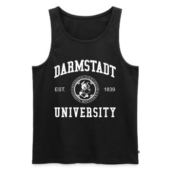 Darmstadt University Universität Hochschule Uni - Männer Premium Bio Tank Top - Schwarz - Vorne - Michal (187cm)