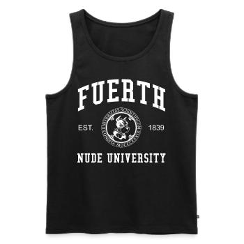 Fürth Nude University Universität Hochschule Uni - Débardeur bio Premium Homme - noir - Devant - AI Model Male 178 light (178cm)