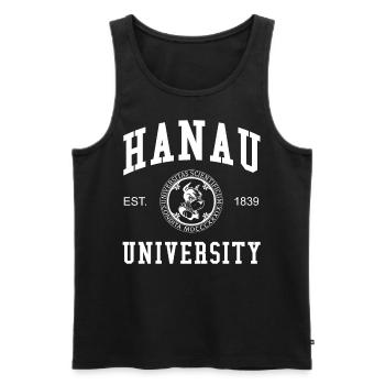 Hanau University Universität Hochschule Uni - Men's Premium Organic Tank Top - black - Front - AI Model Male 178 light (178cm)