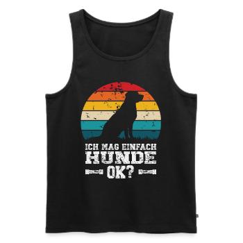I like dogs - Men's Premium Organic Tank Top - black - Front - Michal (187cm)