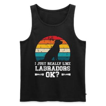 I really like labradors - Männer Premium Bio Tank Top - Schwarz - Vorne - Michal (187cm)