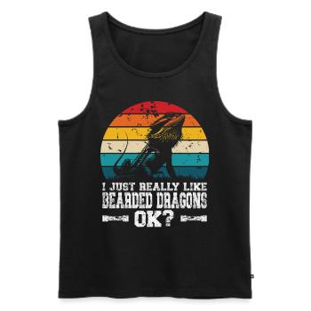 I like bearded dragons - Men's Premium Organic Tank Top - black - Front - Michal (187cm)