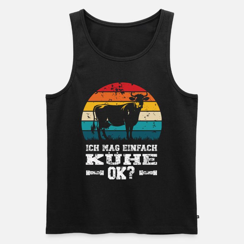 Ich mag Kühe - Männer Premium Bio Tank Top - Schwarz
