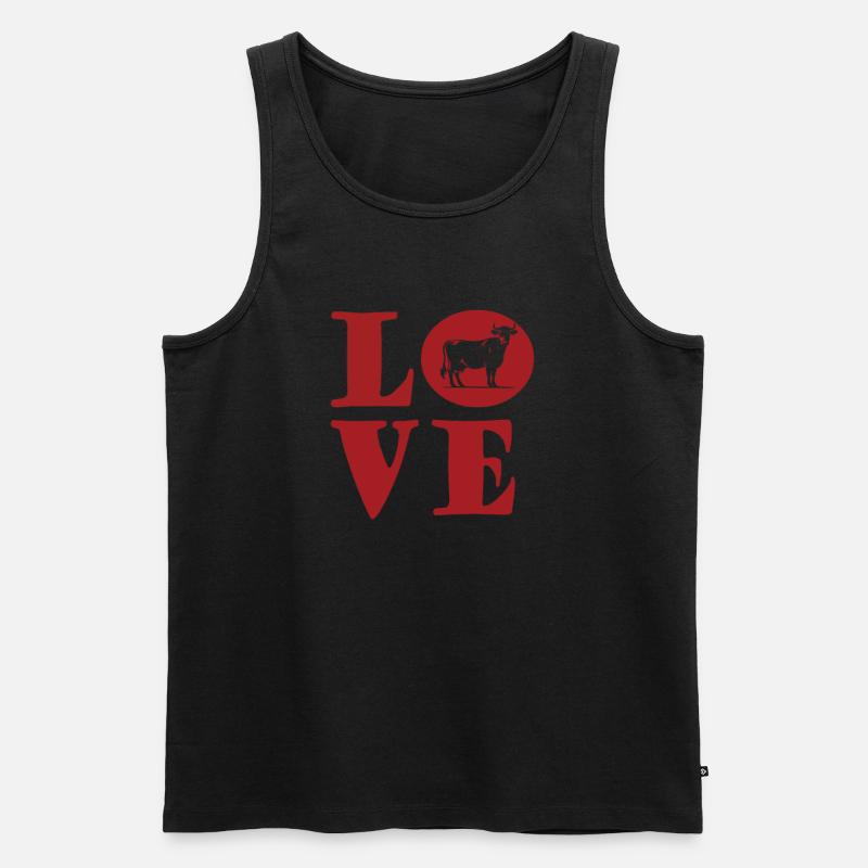 Ich Mag Kühe - Männer Premium Bio Tank Top - Schwarz