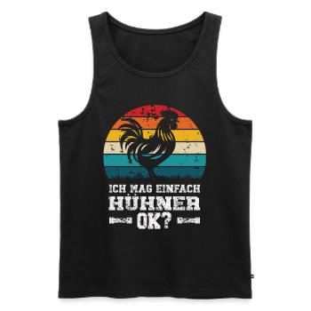 I like chickens - Men's Premium Organic Tank Top - black - Front - AI Model Male 178 light (178cm)