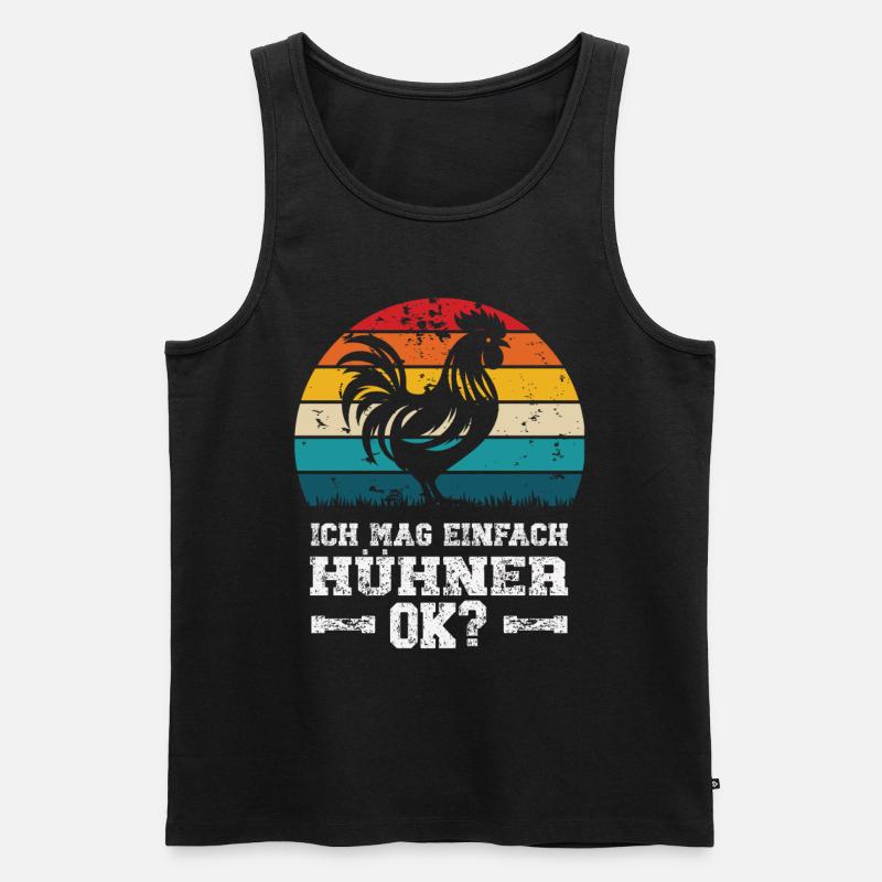 Ich mag Hühner - Männer Premium Bio Tank Top - Schwarz