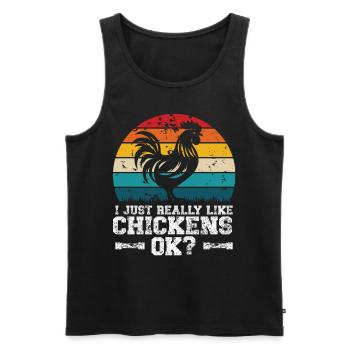 I like chickens - Men's Premium Organic Tank Top - black - Front - AI Model Male 178 light (178cm)