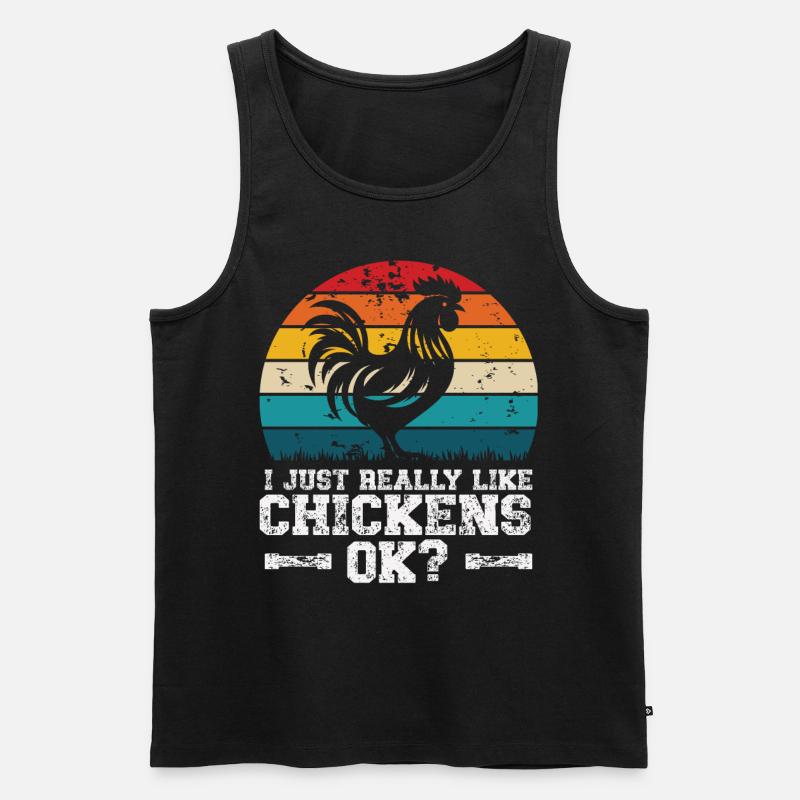 Ich mag Hühner - Männer Premium Bio Tank Top - Schwarz